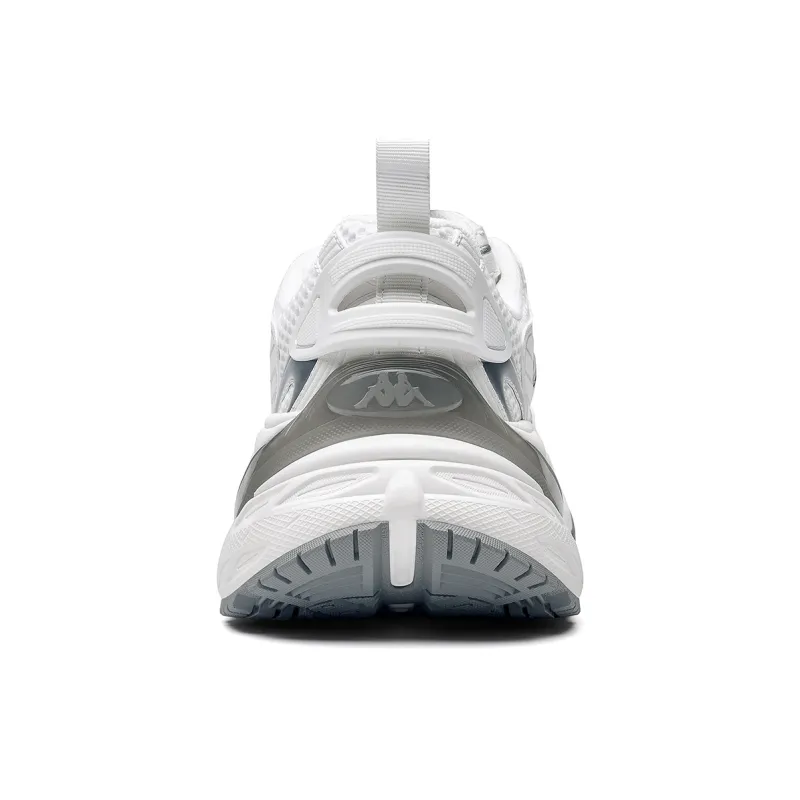 Kappa Back to Back Anti Slip Wear Resistant Low Top Chunky Sneakers Unisex White Silver-4