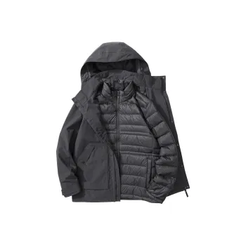 Jack Wolfskin Water Resistant Windproof Warm Water Repellent Windbreaker Jacket Men's Dark Gray
