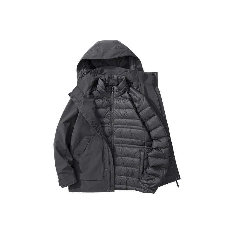 Jack Wolfskin Water Resistant Windproof Warm Water Repellent Windbreaker Jacket Men's Dark Gray-0