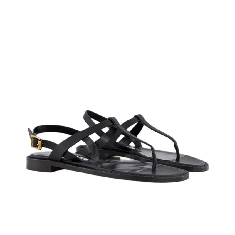 MANOLO BLAHNIK One Strap Sandals Women's Black-3