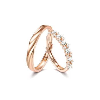 Disney Mickey Series 925 Sterling Silver Rings Unisex Rose Gold
