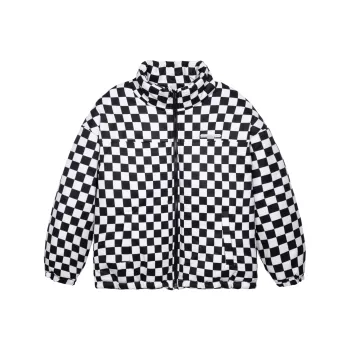 KILLWINNER Plaid Stand Collar Loose Fit Thickened Puffer Jacket Unisex