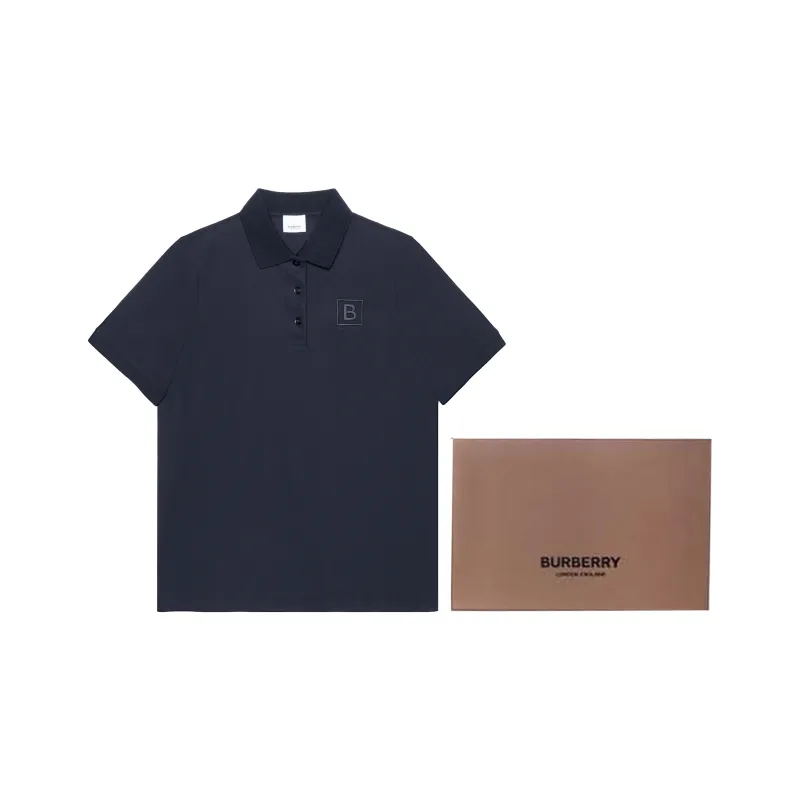 Burberry SS23 Polo Shirt Men's Marine Blue-3