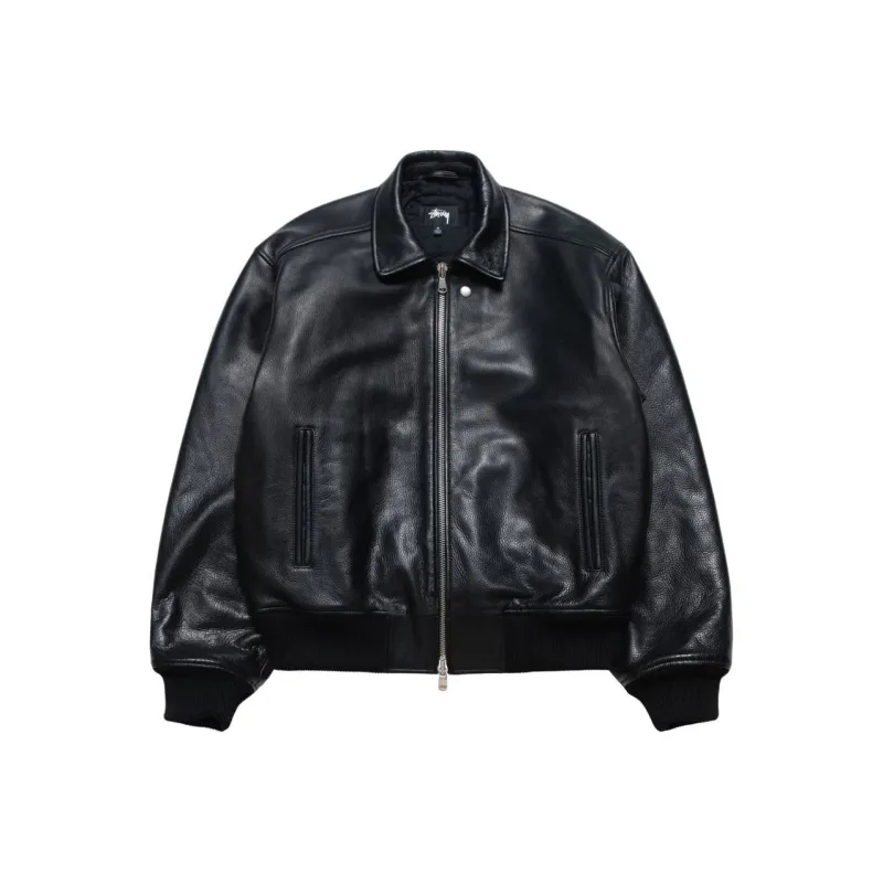 Stussy Leather Flight Jacket-0