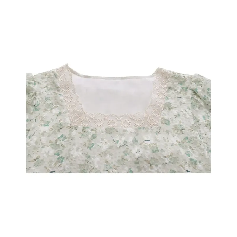 NAWAIN Long Sleeved Dresses Women's Beige Green-1