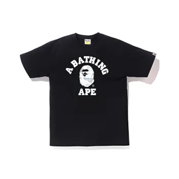 A BATHING APE Foil Neon Camo College Tee