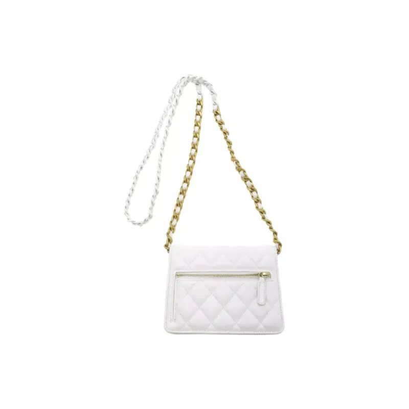 CHANEL Lambskin Flap Bag, Clutch, Crossbody Bag, Shoulder Bag Women's White-3