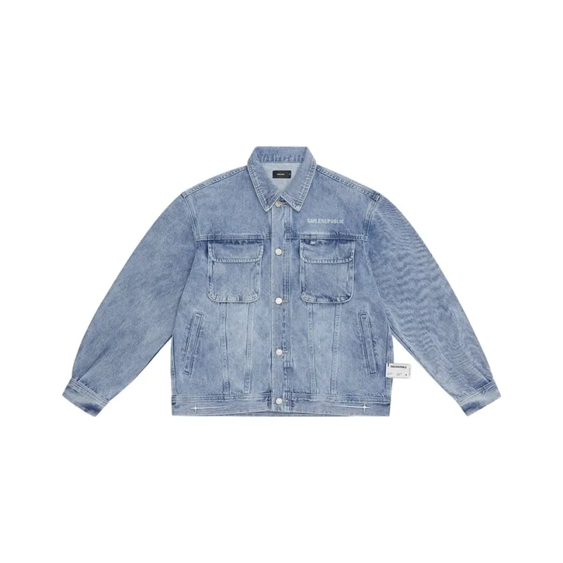 SMILEREPUBLIC Denim Jacket Unisex Blue-0