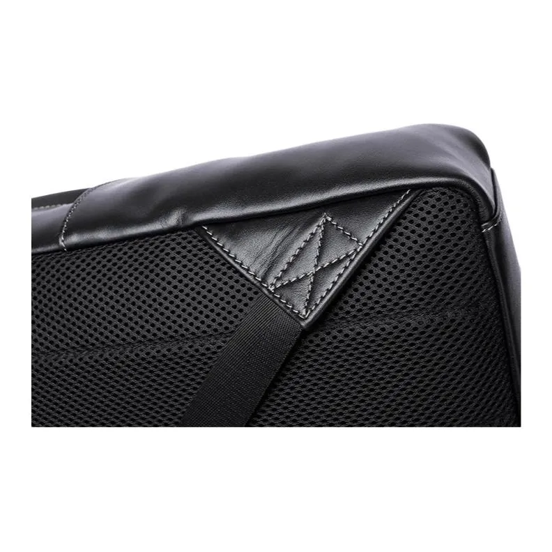 VIHUS Top Grain Cow Leather Backpack Men's Black-4