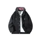 Black (Black Plaid Hooded-K708)