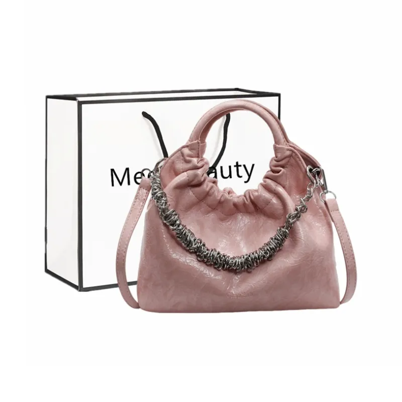 Fitchell PU Shoulder Bag, Crossbody Bag, Handbag Women's Ecru/Black/Pink/Silver-7