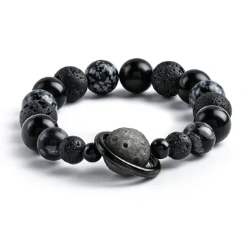 Cuud Obsidian Jade Bracelets Men's
