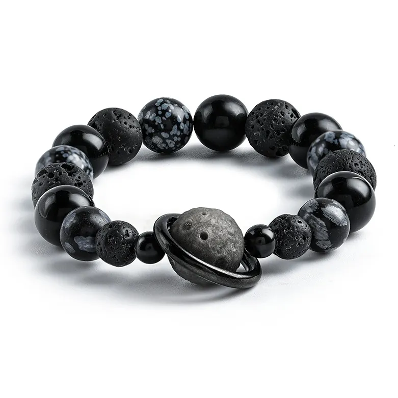 Cuud Obsidian Jade Bracelets Men's-0