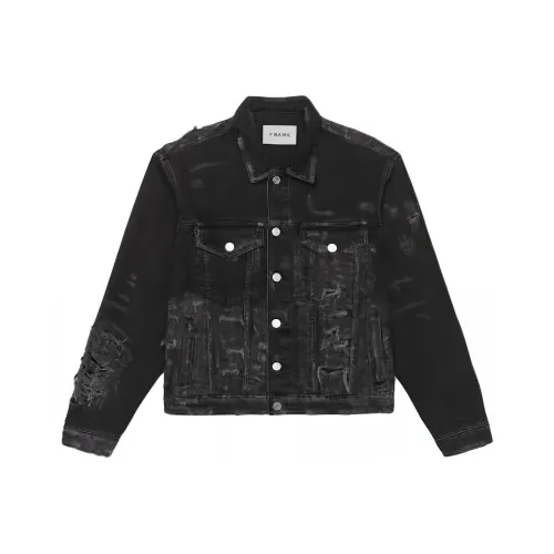 check-print SS24 Denim suede Men's Dark Gray