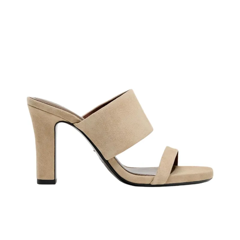 ZARA PU Polyurethane Slip Resistant Slide Slippers Women's Beige-1