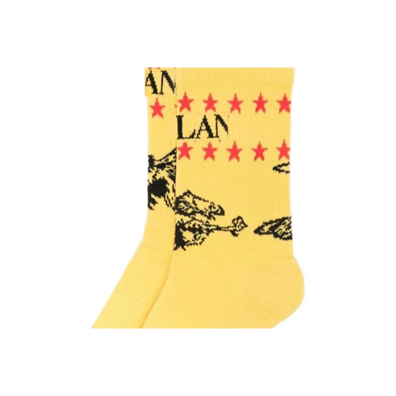 Lanvin Mid-Calf Socks Men's 1 Pack Yellow-3