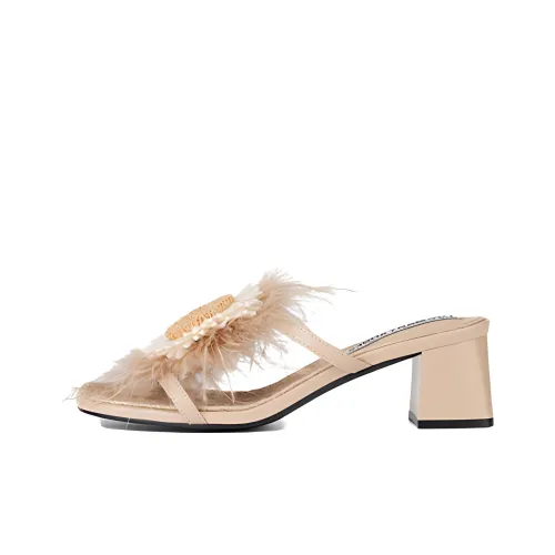 TOOMANYSHOES Slide Slippers Women's Apricot
