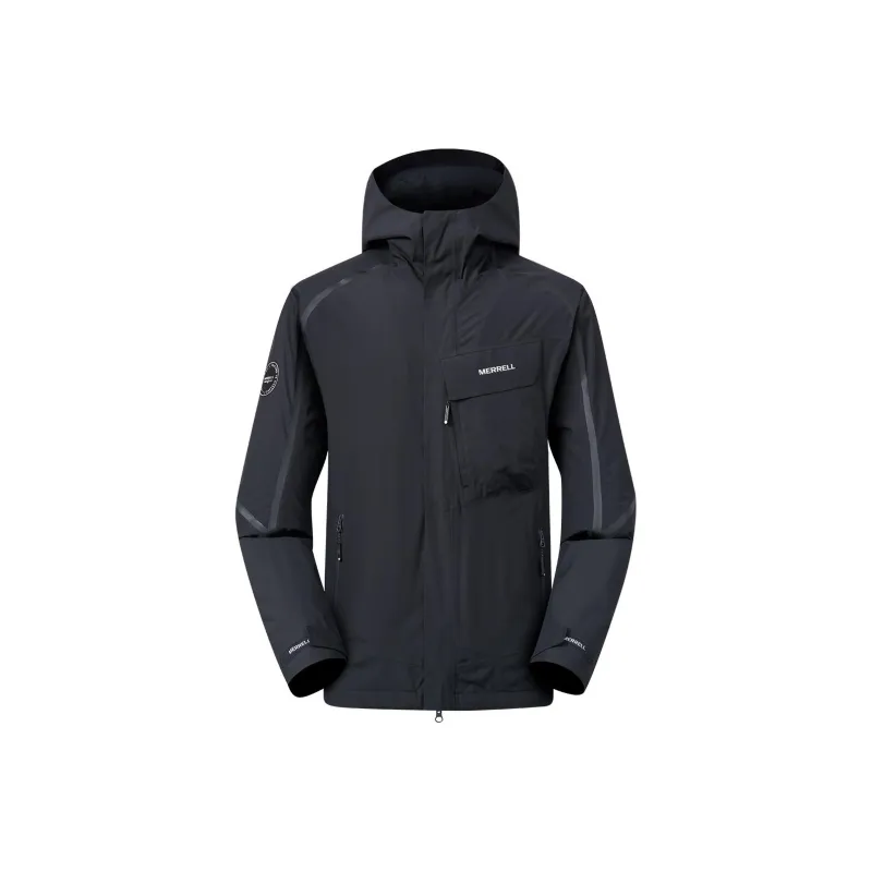 MERRELL Waterproof, Windproof, And Breathable Windbreaker Jacket Men's Black-0
