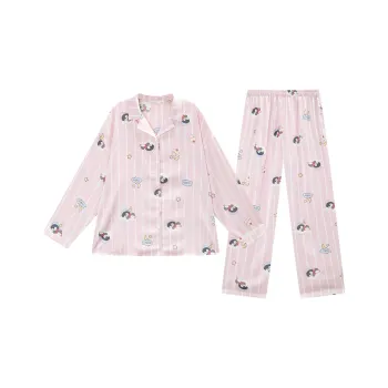 GUKOO Pajama Set Women's Light Gray Pink