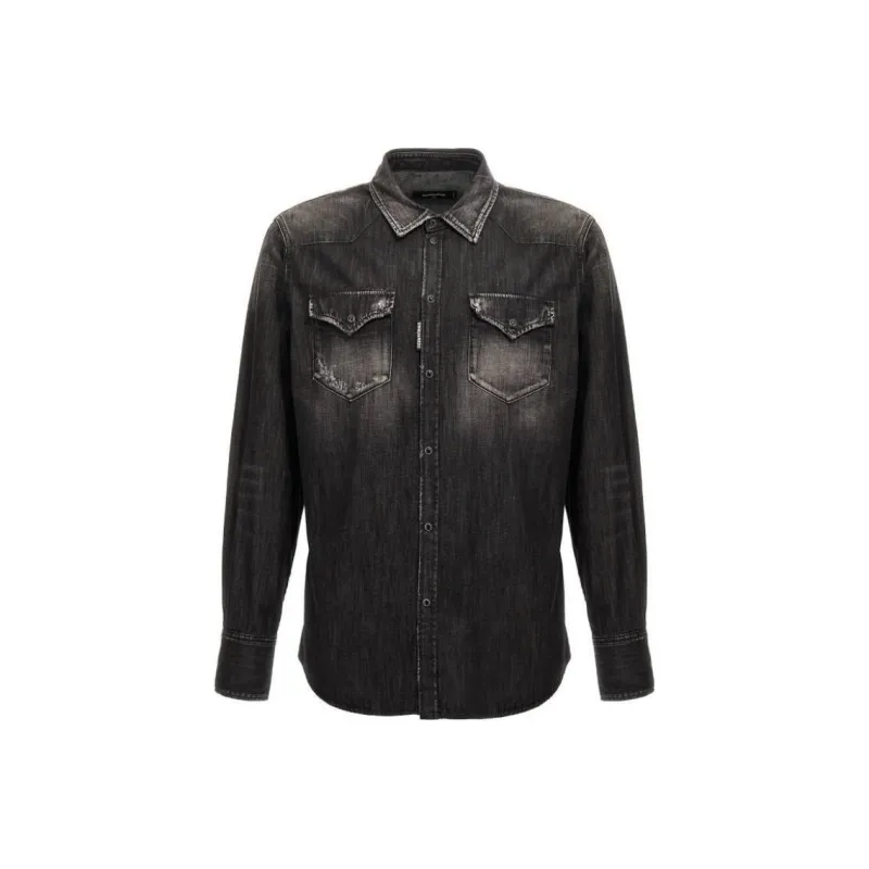 Dsquared2 Distressed Denim Shirt-0