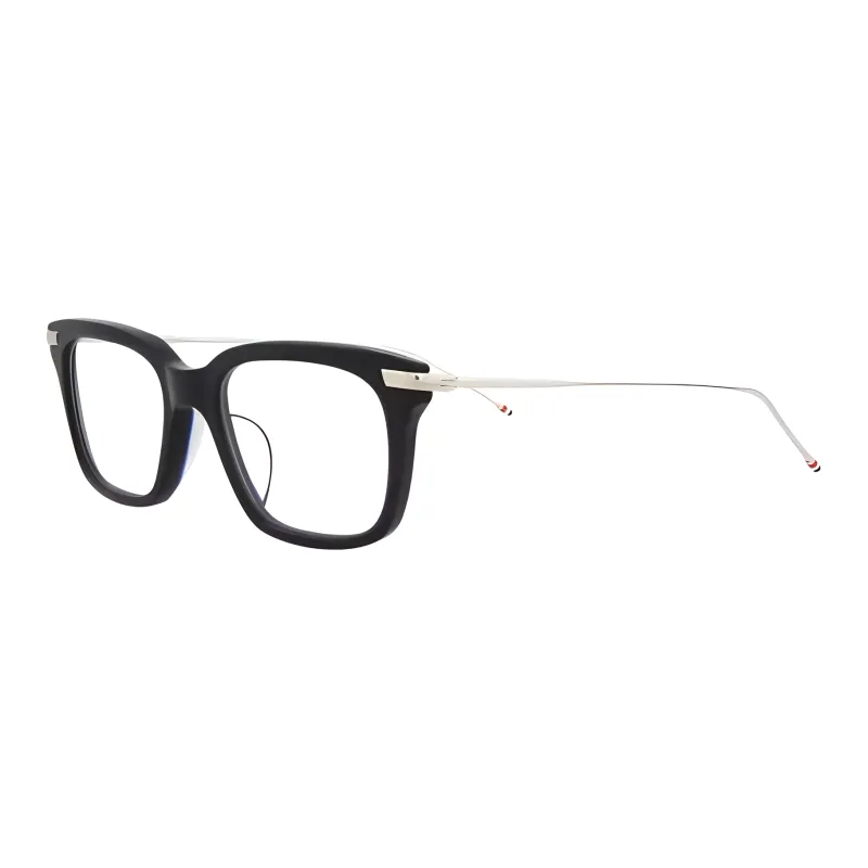 THOM BROWNE· Acetate Irregular Shape Eyeglass Frames Unisex Black-0