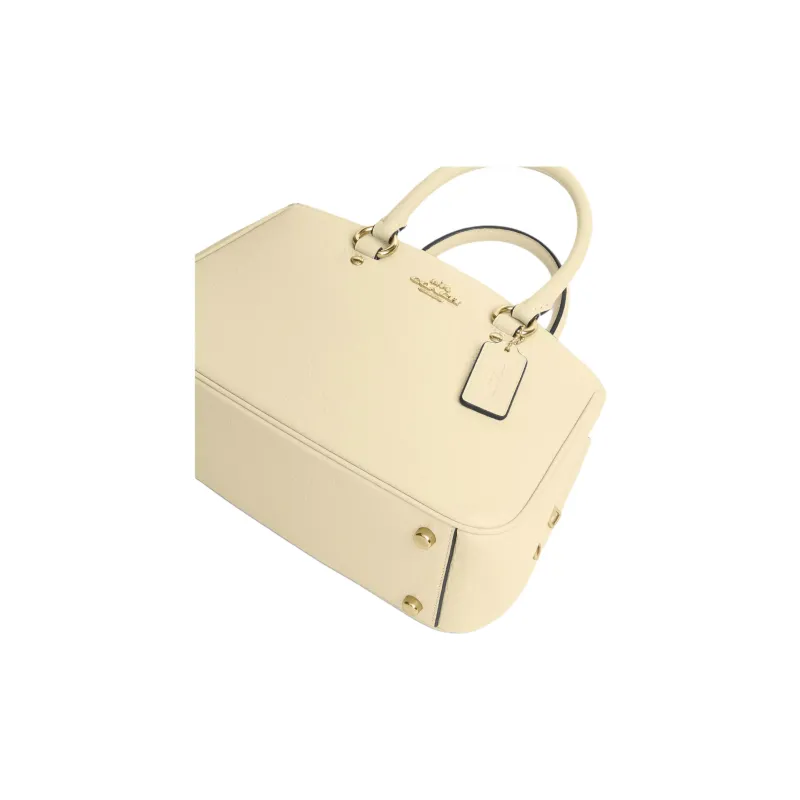 COACH Pearl Leather One Shoulder Handbag Tubas Women's Yellow-3