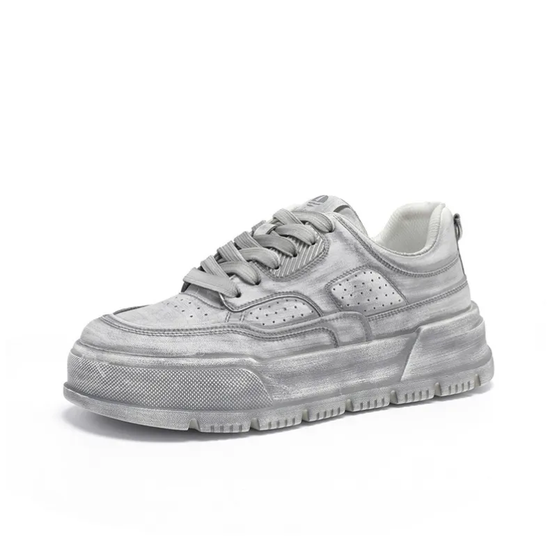 NAVIGARE Small Sailboat Height Increasing Low Top Casual Shoes Men's Gray-1