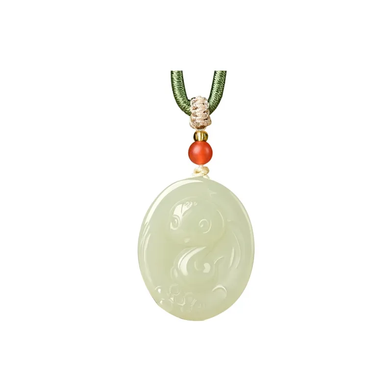 KUNYUYAO Hetian Jade Pendants White Jade Unisex-0