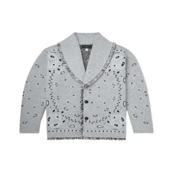 Alanui Bandana Printed Frayed Edge Cardigan