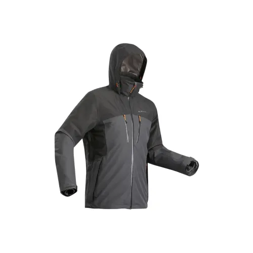 DECATHLON Water Resistant Windproof Wear Resistant Warm Windbreaker Jacket Men's Carbon Gray/Black