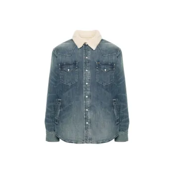 Polo Ralph Lauren Button-Up Shearling-Collar Jacket