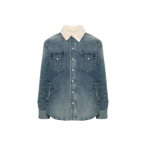 Polo Ralph Lauren Button-Up Shearling-Collar Jacket