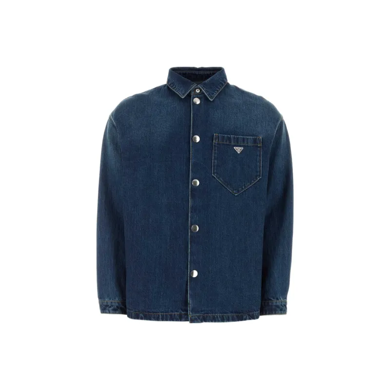 PRADA SS24 Denim Jacket Men's Blue-0