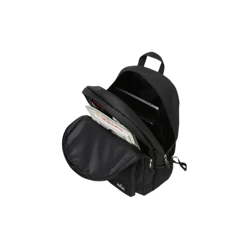 SPALDING Polyester Zipper Multi Pocket Compartment Storage Backpack Laptop Bag Tubas Unisex Black-3