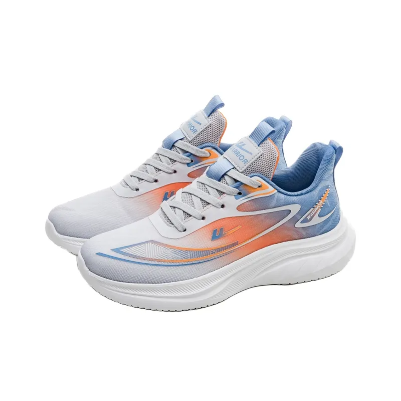 Warrior Abrasion Resistant Slip Resistant Low Top Casual Training City Commute Running Shoes Men's Gray Moon Orange-3