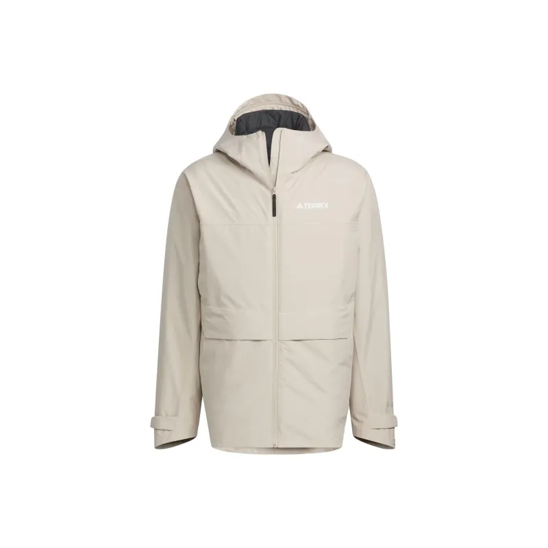 Adidas Waterproof And Windproof Windbreaker Jacket Men's Beige-0