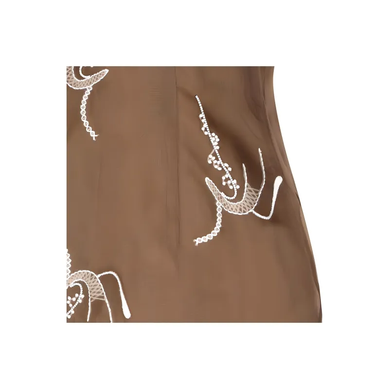 PRADA Allover Embroidered Sleeveless Midi Dress-4