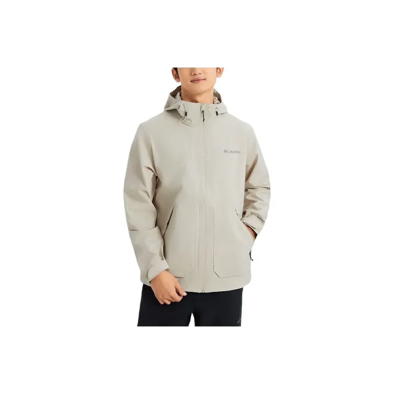 Columbia Outdoor Hiking Water Resistant Windbreaker Jacket Men's Gray-0