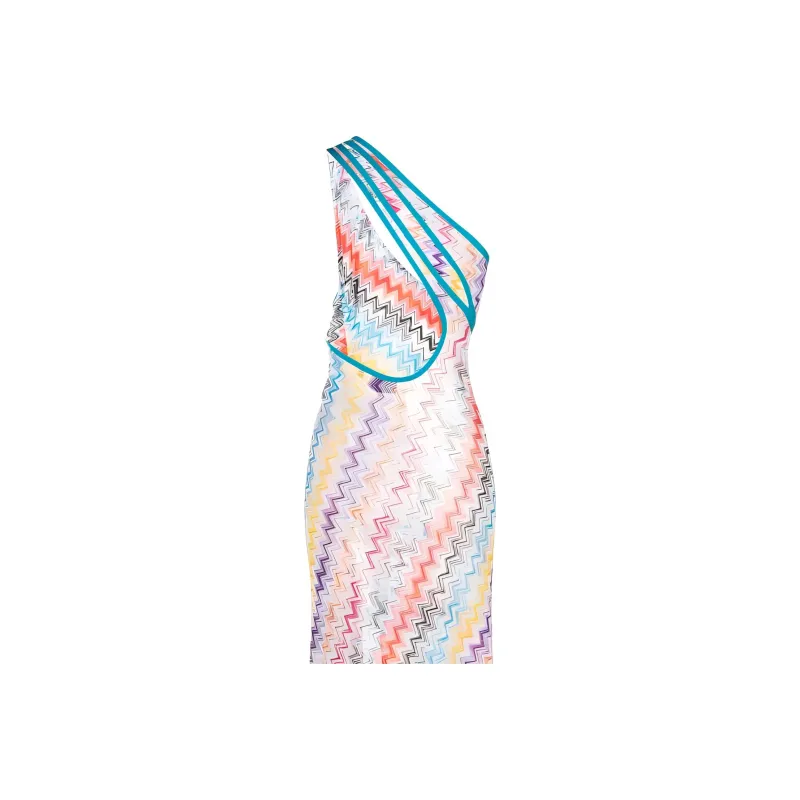 MISSONI Zigzag One-shoulder Beach Dress-2