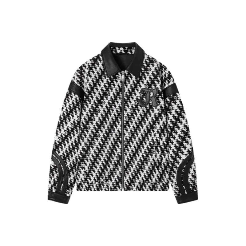 JOHN RICHMOND FW24 Jackets & Coats Men's Black Houndstooth-0