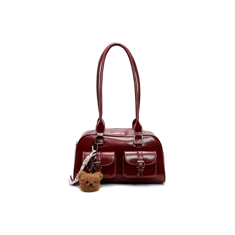 FREEHIKE PU Shoulder Bag Women's Ecru & Coffee/Black/Burgundy/Coffee-3