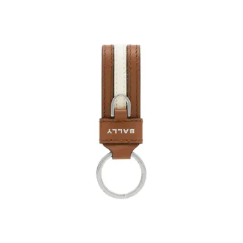 BALLY Cow Leather Keychains Unisex Brown