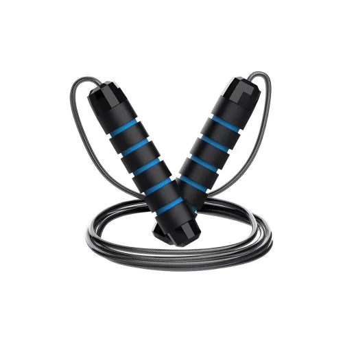 SuperFire Student Supply Non Countable Jump Ropes Unisex TPU+Steel Wire Cord, Sponge+Plastic Controller 2.8m Black Blue