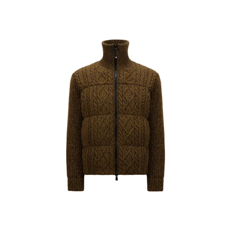 Moncler Wool Short Down Jacket Down Jacket Men's Brown-0