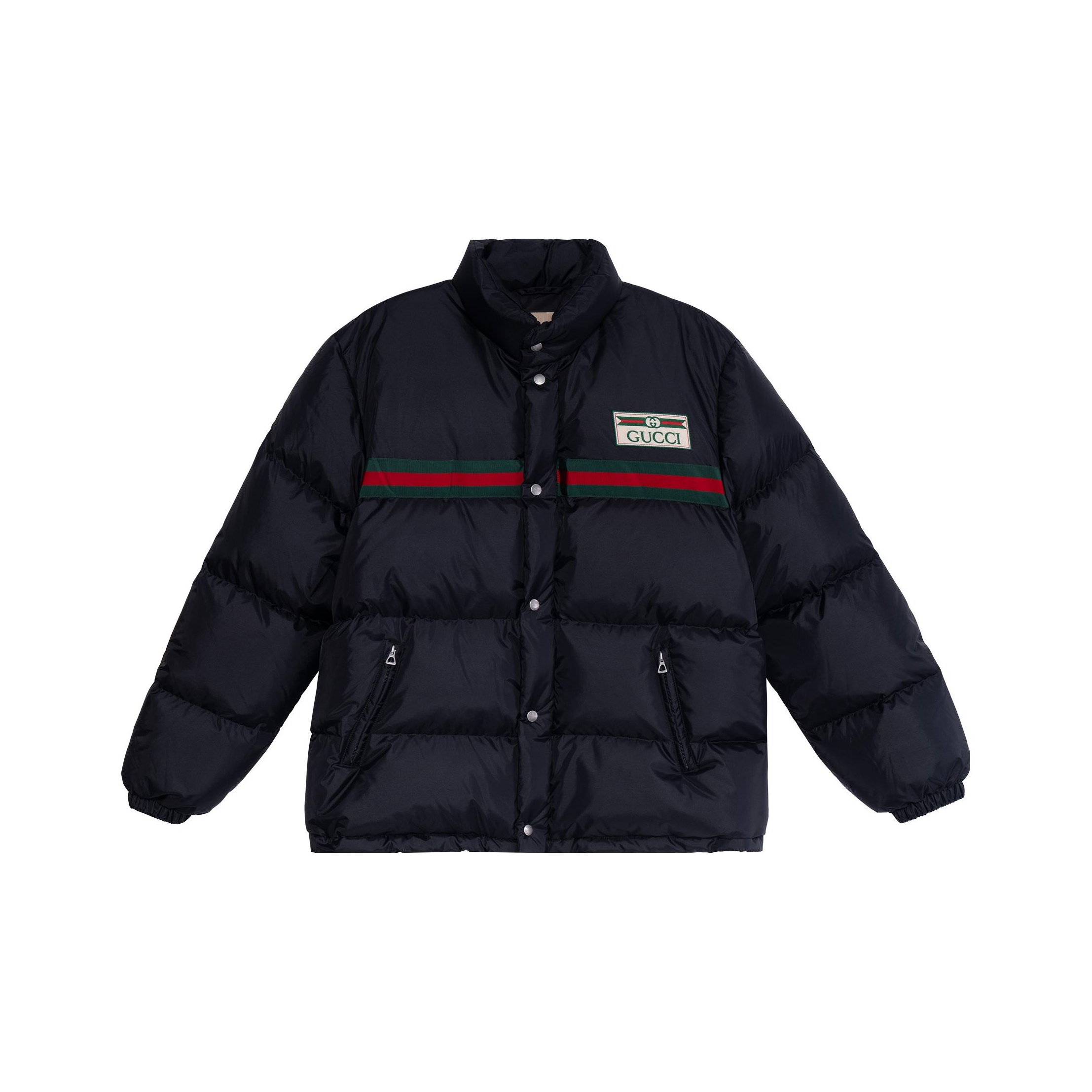 Technical cotton jacket in dark brown | GUCCI® US