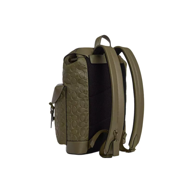COACH WARNER Calfskin Backpack Tubas Men's Army Green-1