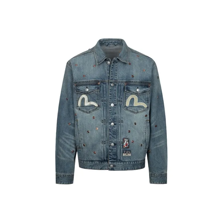 EVISU Denim Jackets Men Denim Blue-0