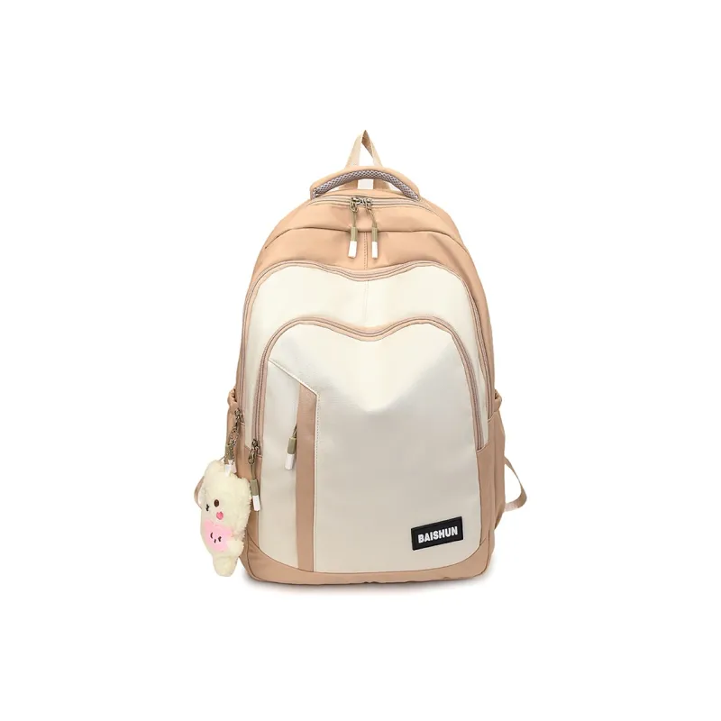 BRABOSTON Nylon Fabric Backpack Unisex Gray/Burgundy/Blue/Black/Khaki-6