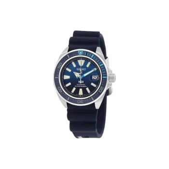 SEIKO Automatic Mechanical Movement Silicone Strap Watch 43.8mm Men's Watches Blue Dial