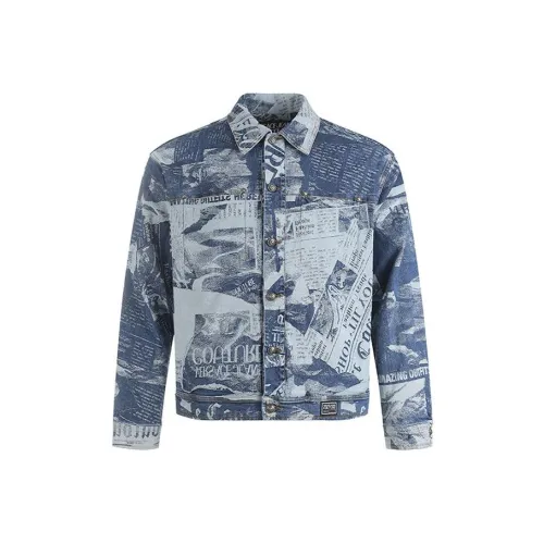 VERSACE JEANS COUTURE Magazine print Denim Jacket